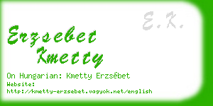 erzsebet kmetty business card